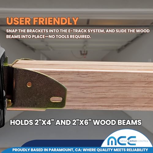 2 Pack E-Track Wood Beam Socket Bracket for Enclosed Trailer Shelving & RVs - view 6