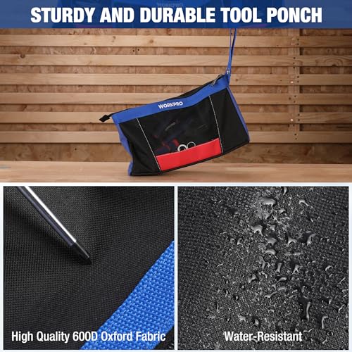 12" Tool Pouches with Zipper, Heavy-Duty Small Tool Bag, Utility small tool pouch for Tool Organizers and Storage, Mini Tool Bag, 3 Pack - view 4