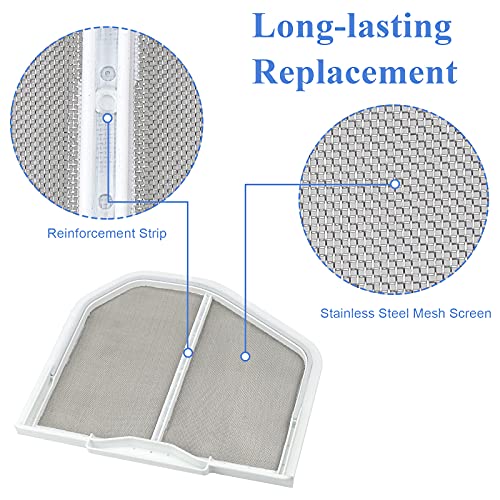 W10120998 Dryer Lint Filter Catcher Stainless Steel Screen Mesh for Whirlpool Kenmore Maytag Dryer Lint Screen Replacement Part W10049360, 8066170 with Clothes Dryer Lint Vent Trap Cleaner Brush - view 4