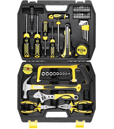 Tool Set 49-Piece Home Repair Hand Tool Kit with Plastic Tool Box Storage Case