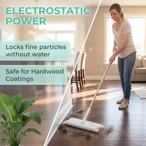 30 Pcs Flat Woven Disposable Dry Mop Pads for Sweeping, Anti-Static Dry Cleaning Cloths, Effective for Picking Up Hair and Pet Fur Tile Household Dust Hair Capture - view 6