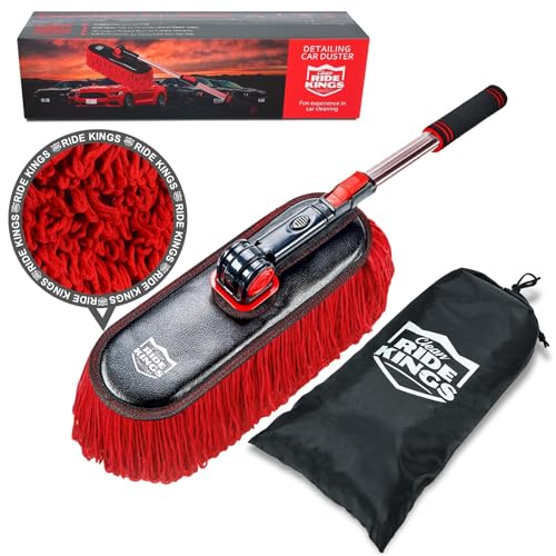 Car Duster Exterior Scratch Free,Soft Car Brush Kit for Truck,SUV,RV and Motorcycle,Wax Cotton Hair,Dusters with Extendable Handle,Duster for Cleaning,Dust Pollen Removing,No Lint