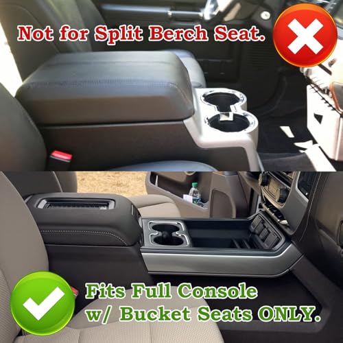 Center Console Organizer Compatible with 2015-2020 Chevy Yukon Tahoe Suburban and 2014-2018 GMC Sierra Silverado Tray Accessories Armrest Storage-Full Console w/Bucket Seats ONLY - view 3