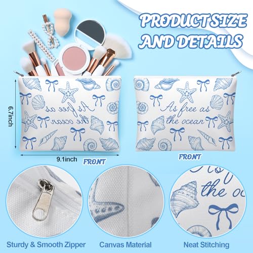 12 Pcs Beach Themed Gifts Ocean Cosmetic Bags Coastal Makeup Bags - view 3