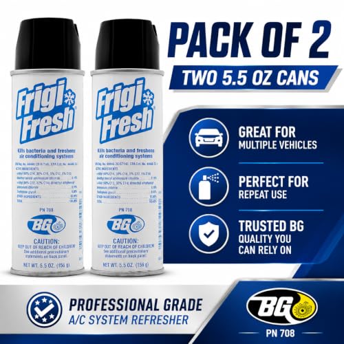BG Frigi-Fresh Automotive Air Conditioning Freshener Spray, 5.5 oz / 156g, PN 708 – Helps Refresh Vehicle A/C Vents, Interior Air & HVAC System Odors – Pack of 2 - view 4