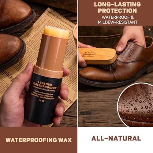 Leather Boot Care Kit – Mink Oil, Saddle Soap for Leather, Shoe Brush, Waterproof Wax, Leather Cleaner and Conditioner - view 5
