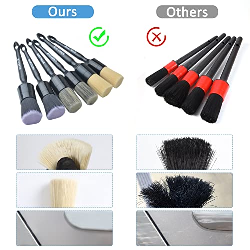 6 Pcs Car Detailing Brush Set, Boars Hair & Soft Cleaning Brushes - view 6