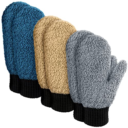 3 Pairs Microfiber Dusting Mitts with Thumb for House Cleaning