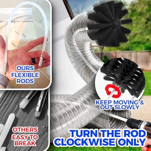 35FT Dryer Vent Cleaner Kit 58Pcs - Lint Remover Brush Vacuum Tools - view 2