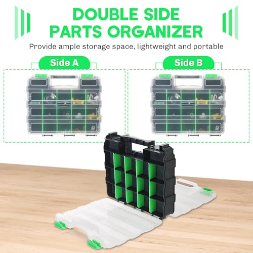 Small Parts Organizer 2Pack Storage Case Tools Box 34-Compartments - view 3