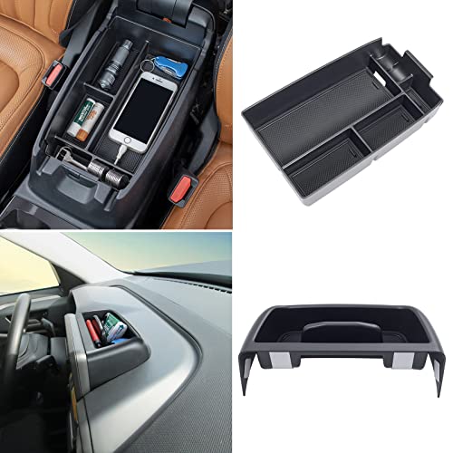 New Tray 2PCS Set Compatible with 2021-2024 Ford Bronco Sport Accessories, Armrest Storage Console Organizer Dash Tray Insert Phone Holder (Not for Escape & Bronco & 2025 Dashboard)