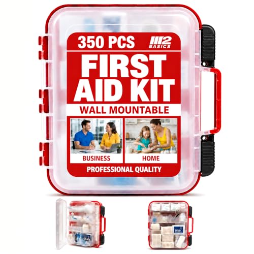 350 Piece Professional Wall-Mount First Aid Kit, Business, Home