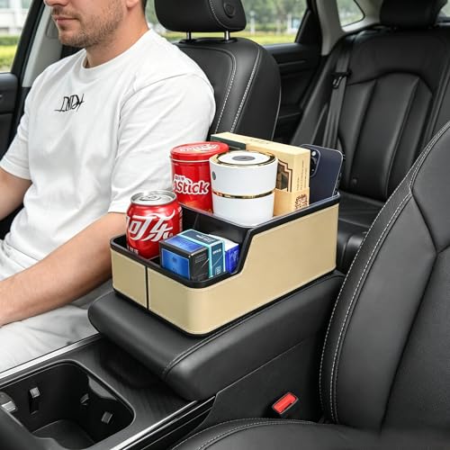 Car Seat Organizer with Compartment,Small Caddy for Car Beige - view 2