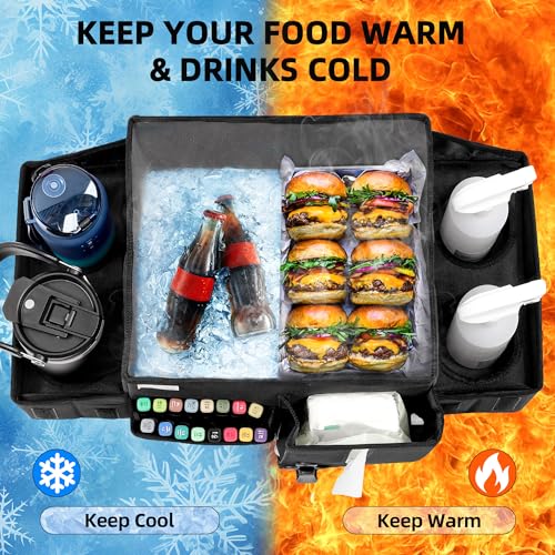 Car Organizers and Storage for Backseat & Front Seat - Collapsible Car Caddy w/Headrest Strap, Leakproof Cooler, Lid & Cup Holders | Fits Passenger Seat, Easy-Access Travel Snacks & Drinks - view 4