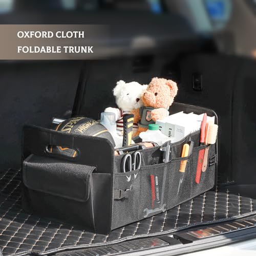 Car Trunk Organizer, Car Organizers and Storage Collapsible Multi Compartment Container Box, Adjustable Car Accessories for SUV Sedan Truck, Standard Size, Black - view 2