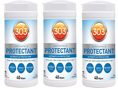 303 (30321) UV Protectant Wipes for Vinyl pMdKwC, Plastic, Rubber, Fiberglass, Leather & More Dust and Dirt Repellant - Non-Toxic, Matte Finish, 120 Towelettes