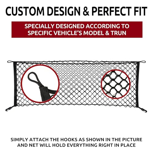 Envelope Style Automotive Elastic Trunk Mesh Cargo Net for Ford Explorer Base Sport XLT 2011-2025 - Premium Trunk Organizer and Storage - Luggage Net for SUV - Best Car Organizer for Ford Explorer - view 3