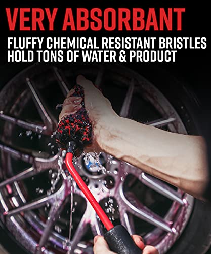 Angled Wheel Detailing Brush - Car Cleaning Wheel Brush | Use W/Wheel Cleaner, Rim Cleaner, Chrome Cleaner | Car Wash Brush Cleans Brake Dust from Barrels & Hard to Reach Areas Bundle - view 4