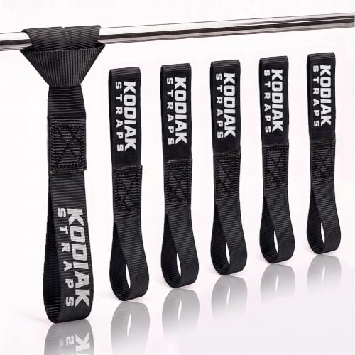 Soft Loop Tie Down Straps - 1 x 12 inches- 4,500 lb Load Capacity - Black 6 Pack - Loops for Securing ATV, UTV, Motorcycles, Scooters, Dirt Bikes, Lawn & Garden Equipment