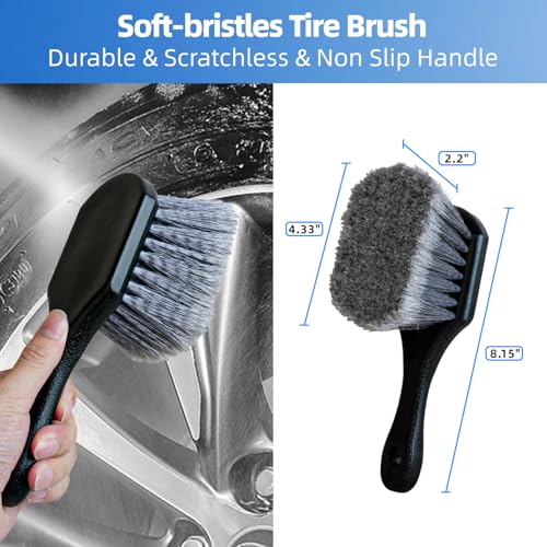 9PCS Car Wheel Detailing Brush Kit Scratch-Free Rim & Tire Cleaner Brushes - view 4