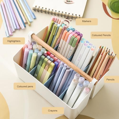 2 Pack Art Supply Caddy Organizer with Handle,Colored Pencil Holder Markers - view 5