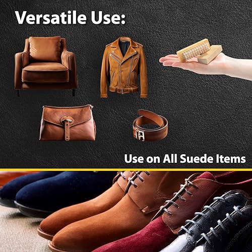 Suede Shoe Cleaner Kit (2 Pack) - Includes Nylon Bristle Brush & Dry Cleaning Bar for Suede & Nubuck - Color Safe Stain Eraser Restore Nap Finishes on Suede Shoes, Boots, Jackets, Couch - view 4
