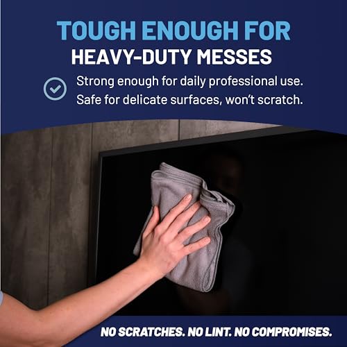 MW PRO Premium Microfiber Cleaning Cloths (12 Pack, 12x12, Grey) - Streak Free Stainless Steel & Glass Towels - Ultra Soft Cleaning Cloths for Screens, Granite & Modern Home - Washable & Reusable - view 6