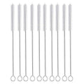 Long Straw Brush Cleaner (10 Pack), Flexible Nylon Tube Cleaning Brushes with 0.4" Bristles, Rust-Proof Stainless Steel Wire Washer for Reusable Tumblers, Sports Bottles & Pipes (10 Inch)