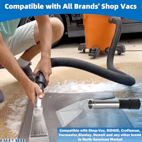 Universal Fit All Existing Shop Vacs with 2-1/2" &1-7/8" &1-1/4" Adapter Wet Extraction Accessory for Upholstery & Carpet Cleaning & Auto Detailing Shop Vac Extractor Attachment Hose Kit - view 5