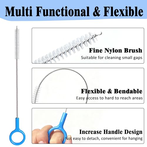 Flexible Straw Brush 2 Pack,Food Grade Stainless Steel for Stanley Tumblers - view 3