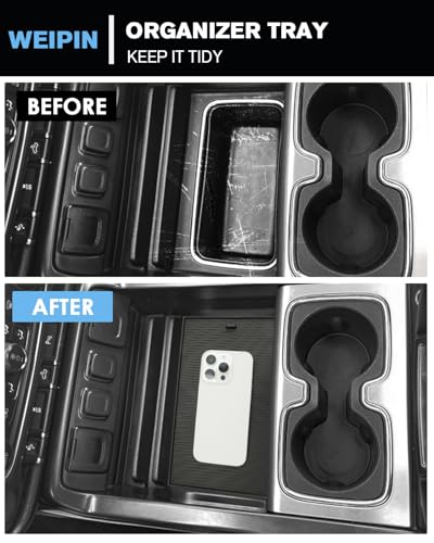 For 3PCS Center Console Organizer Tray&Console Tray Compatible with 2014-2018 Chevy Silverado/GMC Sierra 1500& 2015-2019 Silverado&Sierra 2500HD/3500HD - Full Console w/Bucket Seats Only - view 5
