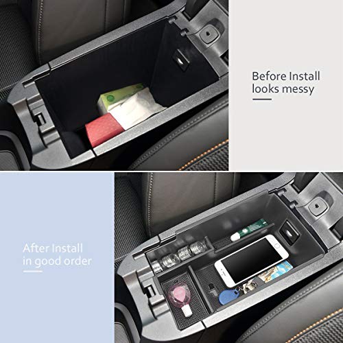 Center Console Organizer Tray for Chevy Equinox Accessories 2018 2019 2020 2021 2022 2023 2024 Storage Box Secondary Armrest Glove Box Divider-Black - view 2