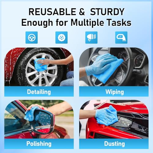 Microfiber Cleaning Cloth Roll,300 Pack Tear Away Microfiber Towels, Reusable Washable Shop Towels, Lint Free All-Purpose Cleaning Rags for Car Kitchen Garage Bar 11.5"x11.5" - view 4