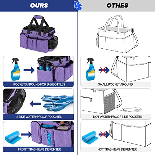 Large Professional Cleaning Caddy with Detachable Divider, Purple - view 2