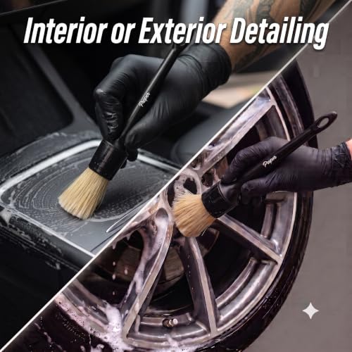 Car Detailing Brush Set for Interior or Exterior | 3-Pack | Ultra Soft Boars Hair Bristles - view 4