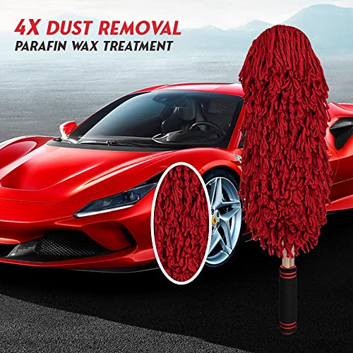 Car Duster Exterior Scratch Free,Soft Car Brush Kit for Truck,SUV,RV and Motorcycle,Wax Cotton Hair,Dusters with Extendable Handle,Duster for Cleaning,Dust Pollen Removing,No Lint - view 4