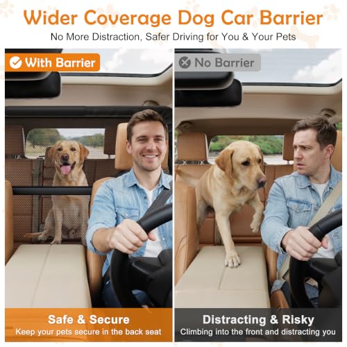 Dog Car Barrier, 50 Inch Wide Coverage Dog Barrier for SUV Car Truck - view 2