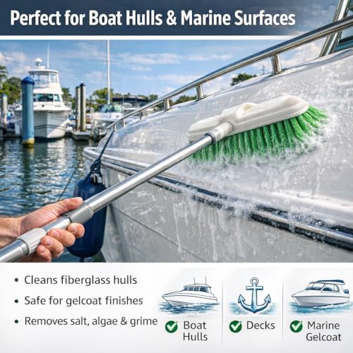 10” Bi-Level Super Soft Car Wash Brush – Non-Scratch Soft Bristle Cleaning Brush for Cars, Trucks, Boats & RVs, Multi-Surface Exterior Brush with Threaded Handle Compatibility - view 4