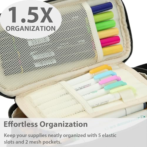 Large Pencil Case Pouch, Zipper Pencil Box for Kids, Girls & Boys - view 4