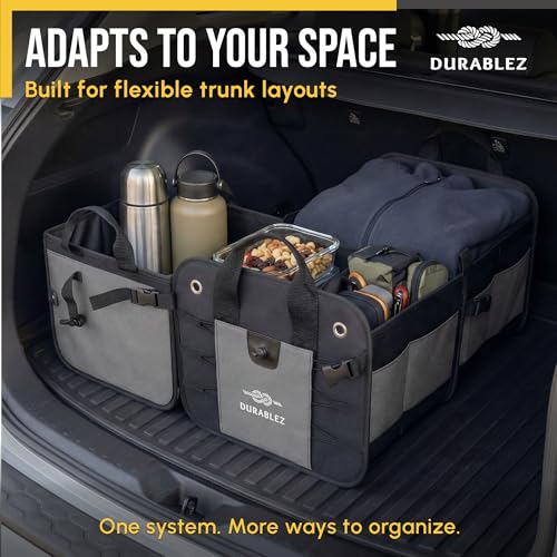 Large Car Trunk Organizer, Modular & Collapsible, Gray - view 4