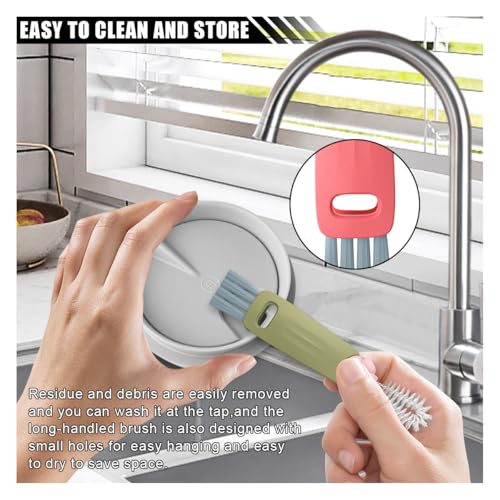 3 in 1 Cup Lid Cleaning Brush Set, Multifunctional Bottle Gap Crevice Cleaner Brush, Portable Cup Mouth Scrubber Tools for Bottle Tight Spaces (6PCS) - view 6