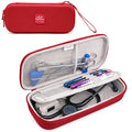 Hard Stethoscope Case, Large Stethoscope Carrying Case with ID Slot, Compatible with 3M Littmann/ADC/Omron/MDF Stethoscope Includes Mesh Pocket for Nurse Accessories (Fire Red)