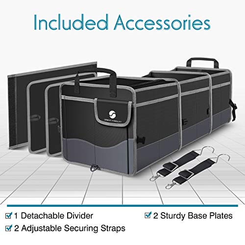 Trunk Organizer with Cooler, Collapsible Trunk Storage Container with Non Slip Bottom Strips, Large Multi-Compartment Waterproof Car Trunk Organizer Groceries for Vehicle Sedan, Suv, Truck,Van(Black) - view 5