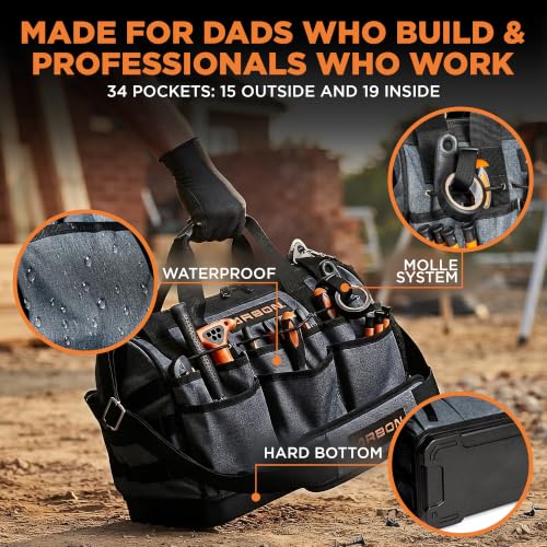 Heavy Duty Large Tool Bag, 16 Inch Portable Tool Box Organizer Tool Storage - view 5