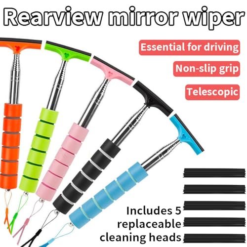 5 PCS Side Mirror Squeegee, Retractable Car Rearview Mirror Wiper - view 2