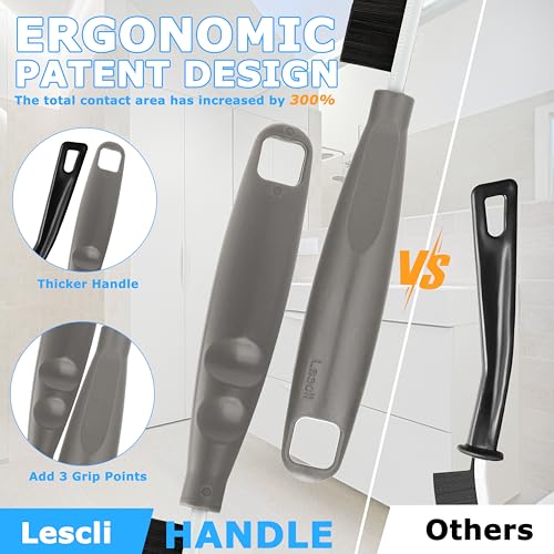 2026 NEW Ergonomic Anti-Slip Handle Grout Brush, 2Pcs Crevice Cleaning Brush, Hard Bristle Multi-Purpose Cleaning Tools, Small Cleaning Brush for Household Use Kitchen Bathroom, Right Hand - view 3