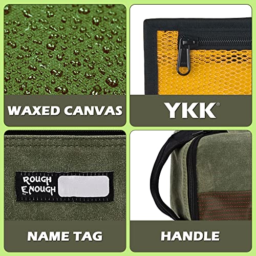 Rough Enough Small Tool Bag, 12 Inch, Heavy Duty Waxed Canvas Pouch, Green - view 3