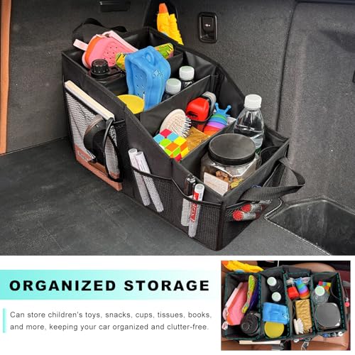 Car Seat Organizer, Collapsible Passenger Seat Storage Caddy with 4 Compartments, Waterproof Oxford Cloth Storage Box for Automotive Front & Back Seats, Car Accessories - view 6