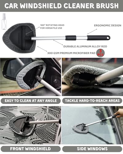 18Pcs Professional Car Interior Detailing Kit All-in-One Cleaning Tools for Windows, Dashboard, Vents, Windshield Cleaner Brush, Magic Sponge, Chamois Cloth, Detailing Brushes & Accessories - view 3