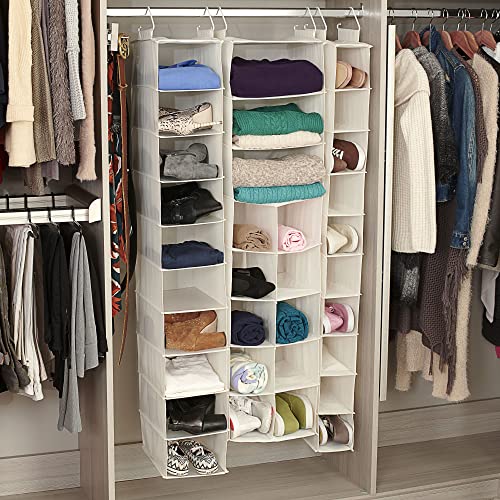 311322 Hanging Shoe Storage Organizer for Closets |10 Pocket Shelves | Natural Canvas - view 4